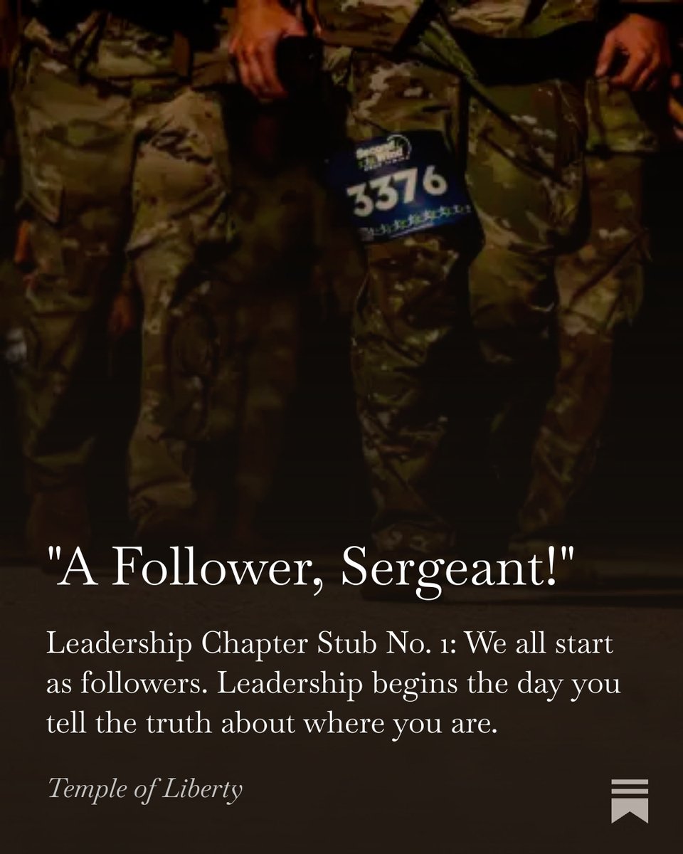 First in a new series of leadership reflections from nearly 30 years in uniform—starting not with a heroic moment but with the night I answered a platoon sergeant’s question the “wrong” way. Honest followership is the apprenticeship to real leadership: open.substack.com/pub/templeofli…