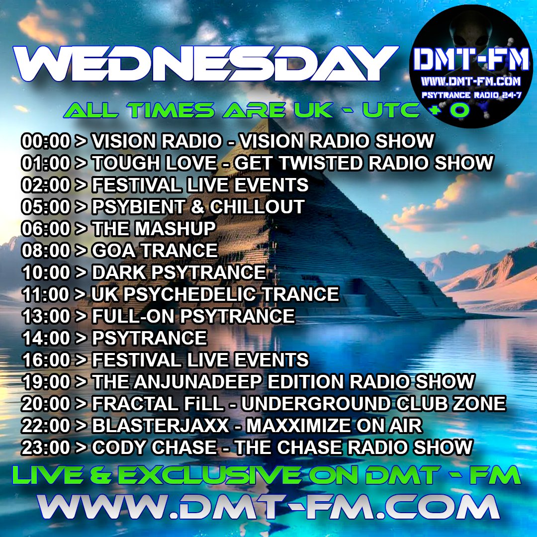 Shows on DMT Wednesday 19/11/2025
DMT FM - Psytrance Radio Broadcasting 24/7
dmt-fm.com
#psytrance #psytrancemusic #psybient #goatrance #fullon #EDM #psybreaks #progressivepsy #psydub #psychill #techno #trance #electronicmusic #music #dmtfm #radioshow #radiostation