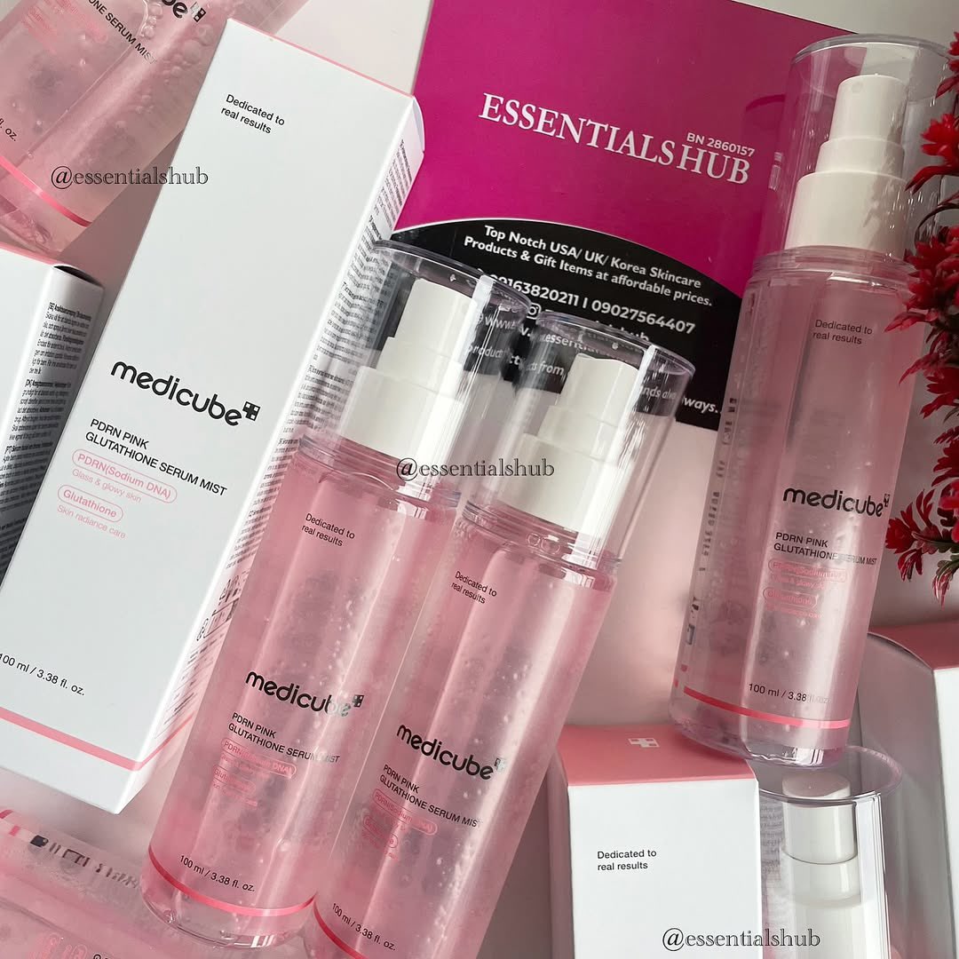 EssentialsHub_'s tweet image. Meet the Medicube PDRN Pink Glutathione Serum Mist- your instant glow boost in a bottle

This luxurious Medicube mist is powered by Salmon PDRN (a DNA ingredient that mimics human skin!) to help revitalize, firm and restore radiance from the very first spritz.💖

Price: N19,000✨