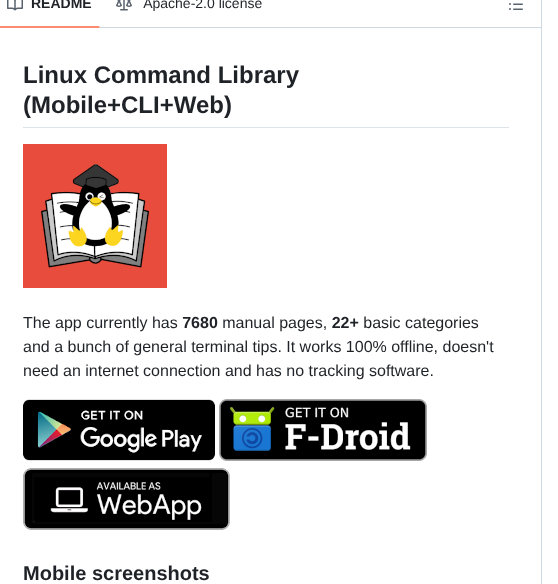 tom_doerr's tweet image. Offline library of 7680 Linux manual pages