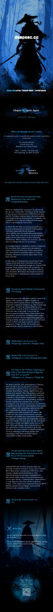 deepsec_cc's tweet image. deepsec.cc 
2025 | Chapter Ⅱ   
Deep Security Closed-door Conference

SEVEN TOPICS &amp;amp; TWO DEBATES
Where Technology Speaks Loudest

📧 x@deepsec.cc
🌐 deepsec.cc
📅 December 16, 2025
📍 Shanghai, China