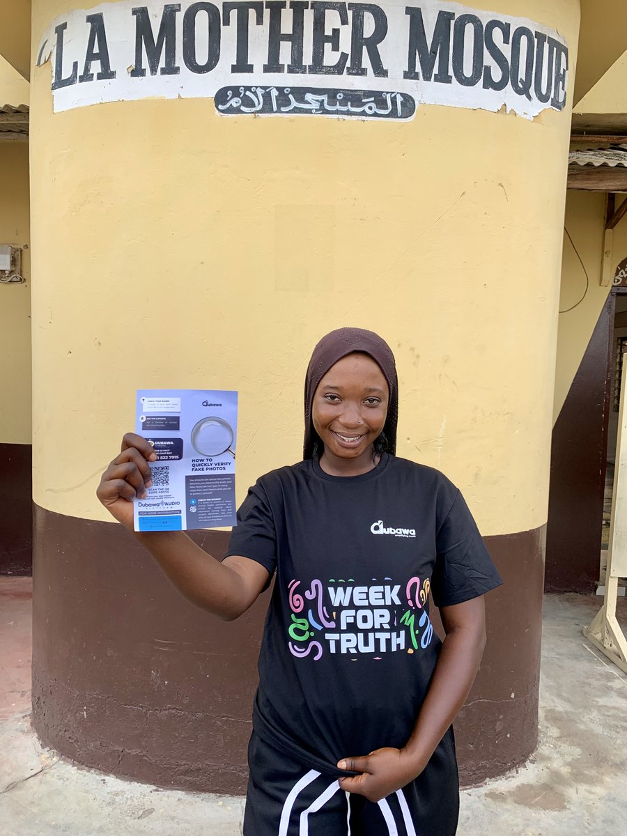 dubawaGH's tweet image. As part of #WeekForTruth2025, Ramat Bashiru spent time with the community at La Mother Mosque, sharing insights on identifying credible information in an age of fast-spreading misinformation.
#WeekForTruth #FactCheck