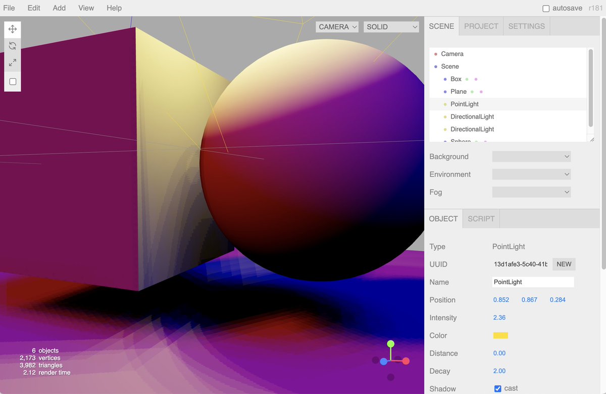 mrdoob's tweet image. Intense session today with Claude modernizing @threejs&apos;s WebGLRenderer shadows.

Before / After