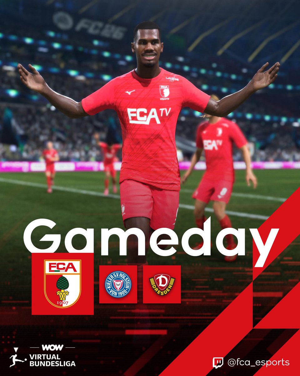 Schon wieder #GAMEDAY! 🎮 Ab 18.45 Uhr sind wir live auf #Twitch - mit Verlosung der unterschriebenen Karte von #Essende! 🤝 Bis später im Stream! 📺

#FCAeSports #FCA #VBL