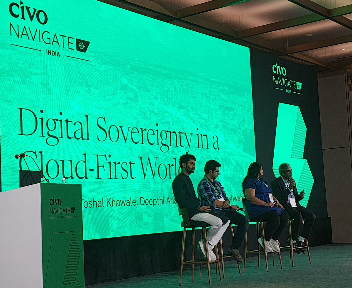 akshayktwt's tweet image. At #CivoNavigate India, listening to @kunalstwt share powerful insights on “Digital Sovereignty in a Cloud-First World.”

Such an important conversation for the future of the open cloud and India’s tech ecosystem.

#CivoNavigate @CivoCloud
