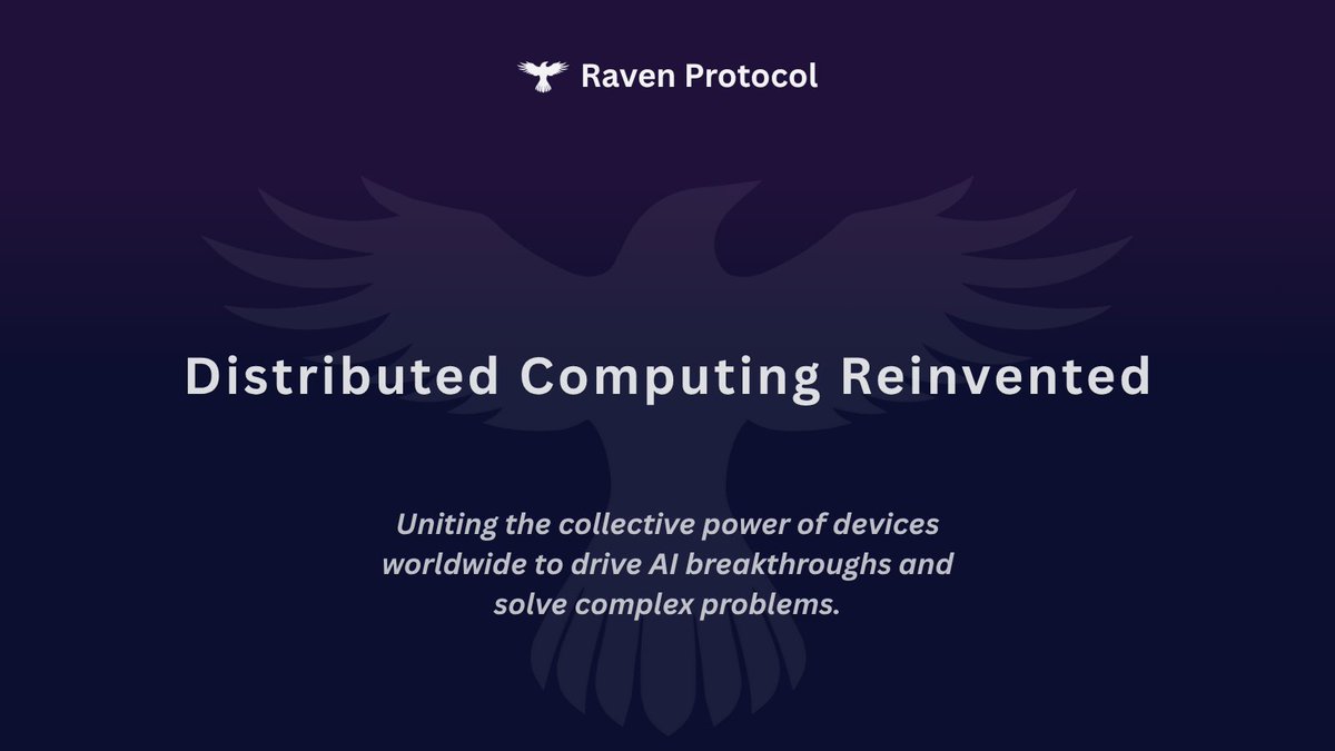 raven_protocol's tweet image. Ravenverse: Distributed Computing Reimagined

- Unite devices worldwide
- Efficiently train large-scale AI
- Tackle complex computational tasks
- Empowering a global network of providers

Experience the next generation of decentralized computing with us

ℹ️ravenprotocol.com/ravenverse