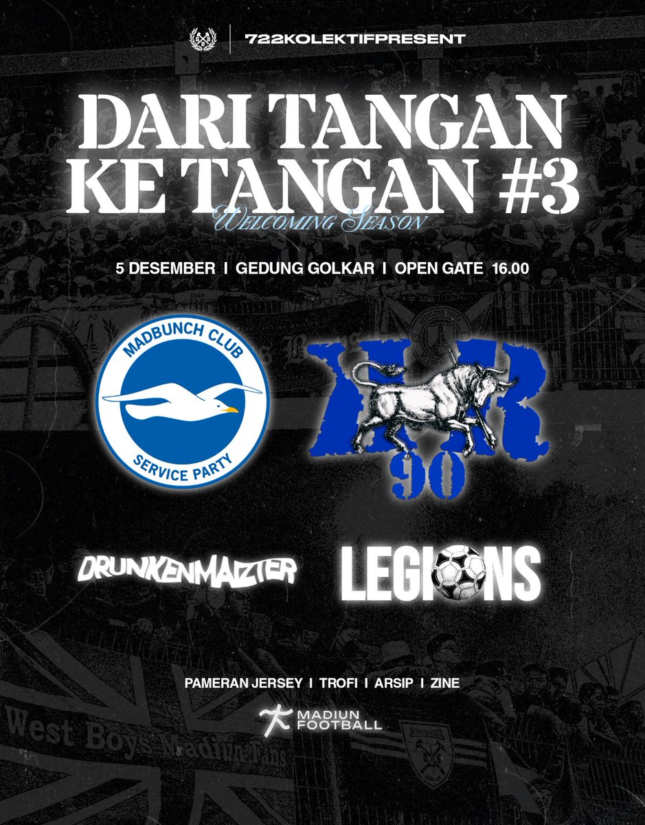 greatbullboys's tweet photo. Welcoming Season‼️
Dari Tangan Ke Tangan #3

Presale online bisa mengubungi 0877-5977-8854 (Whatsapp) dan Offline bisa langsung ke Store Public Merch x Membekas27 (Jl. Ronggo Tohjoyo no.22 Madiun)

#greatbullboys #daritanganketangan https://t.co/5Zjofz4Hpb