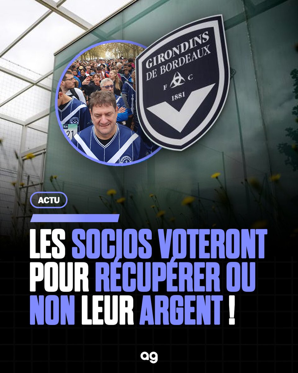 ActuGirondins's tweet photo. 🤔 Le vote des Socios déterminera la restitution de l'argent investi !

Malgré 3 000 adhésions, des départs de fondateurs et 30% de renouvellement seulement, l'AG du 7 février 2026 sera décisive : les adhérents voteront pour ou contre le remboursement de leurs 87 € investis ! 🗳️ https://t.co/VyLCbef0Tz