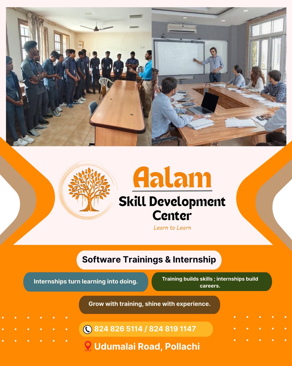 AalamCenter's tweet image. Join our software development internship program and gain hands-on experience that sets you apart.
Aalam Skill Development Center is where your journey begins.

#AalamSkillDevelopment #TechCareerStart #SoftwareTraining #InternshipProgram #RealTimeProjects #SkillUpIndia #ITCareer