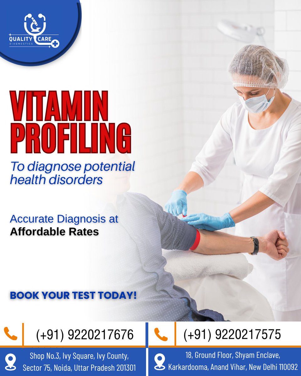 QualityCareClin's tweet photo. ✨ Stay Ahead of Deficiencies!
-
🔬Quality Care Diagnostics , Best Diagnostic Centre in Noida

📞 (+91) 9220217575
-
#QualityCareDiagnostics #LipidProfileTest #HeartHealth #PathologyTesting #AccurateResults #LabTesting #NoidaClinic #HealthyLiving #HealthCheckup #BloodTests #Noida https://t.co/sLQ5g8Y9XT