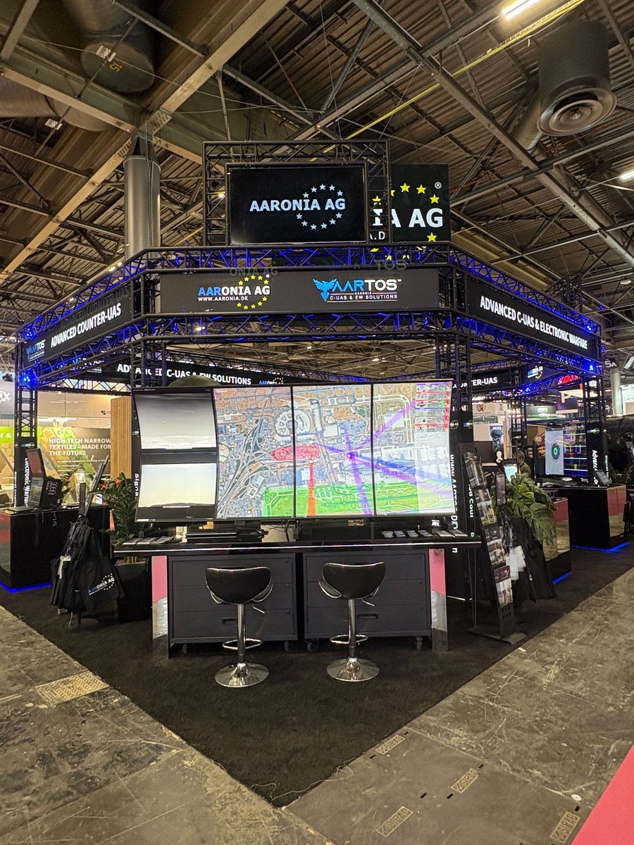 Aaronia_AG's tweet photo. Our Booth at Milipol Paris is Ready 😎
Check out our latest #AARTOS 3D drone detection system, patented smart #jammer up to 20GHz, 360° long range #radar & night vision camera.
#Cuav #CUAS #RF #TDOA #Antidrone #milipol https://t.co/MNgOHRzF6G