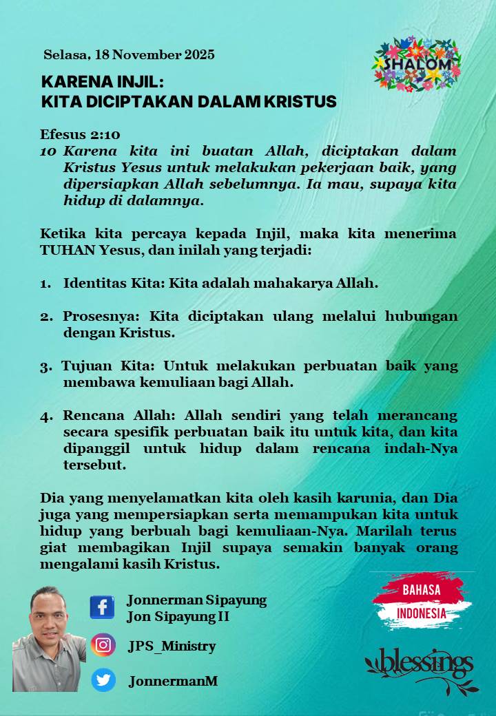 JonnermanM's tweet photo. Renungan Harian diposting di:
https://t.co/ZcuKm8Dzqb

https://t.co/NpVUfDVHS9

Whatsapp Channel Renungan Pst John Nerman Sipayung: https://t.co/xBINW6DUFr

Rekan-rekan sekalian, dukung YouTube Chanel untuk mencapai 1000 Subscribers:
https://t.co/JdaLyqskOe

@charmchldtov https://t.co/dagBJhfv9t