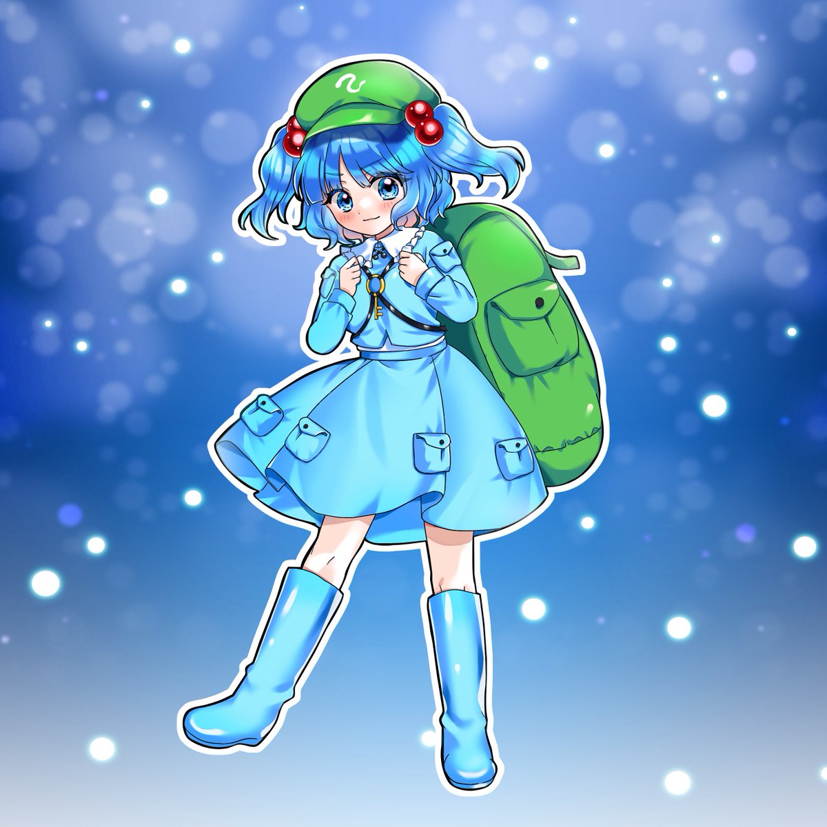 📢開発中の #幻想郷サバイバーズ から、       
「河城にとり」を紹介します！　プレイアブルか未定ですが、 頼れるサポート役で登場予定です。    
#東方Project #ゲーム制作 #河城にとり