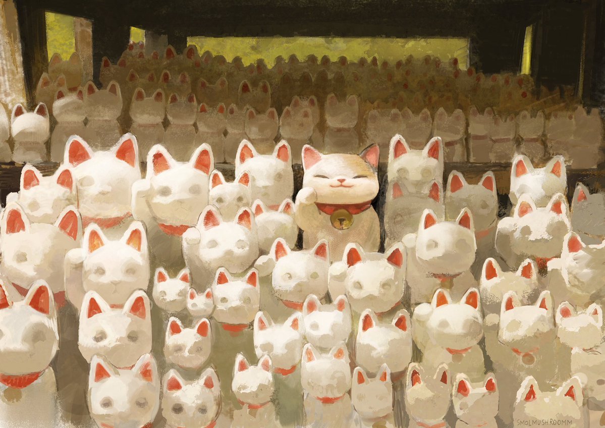 smolmushroomm's tweet image. Illustration of Ms Fortune for a charity cat themed fanzine!