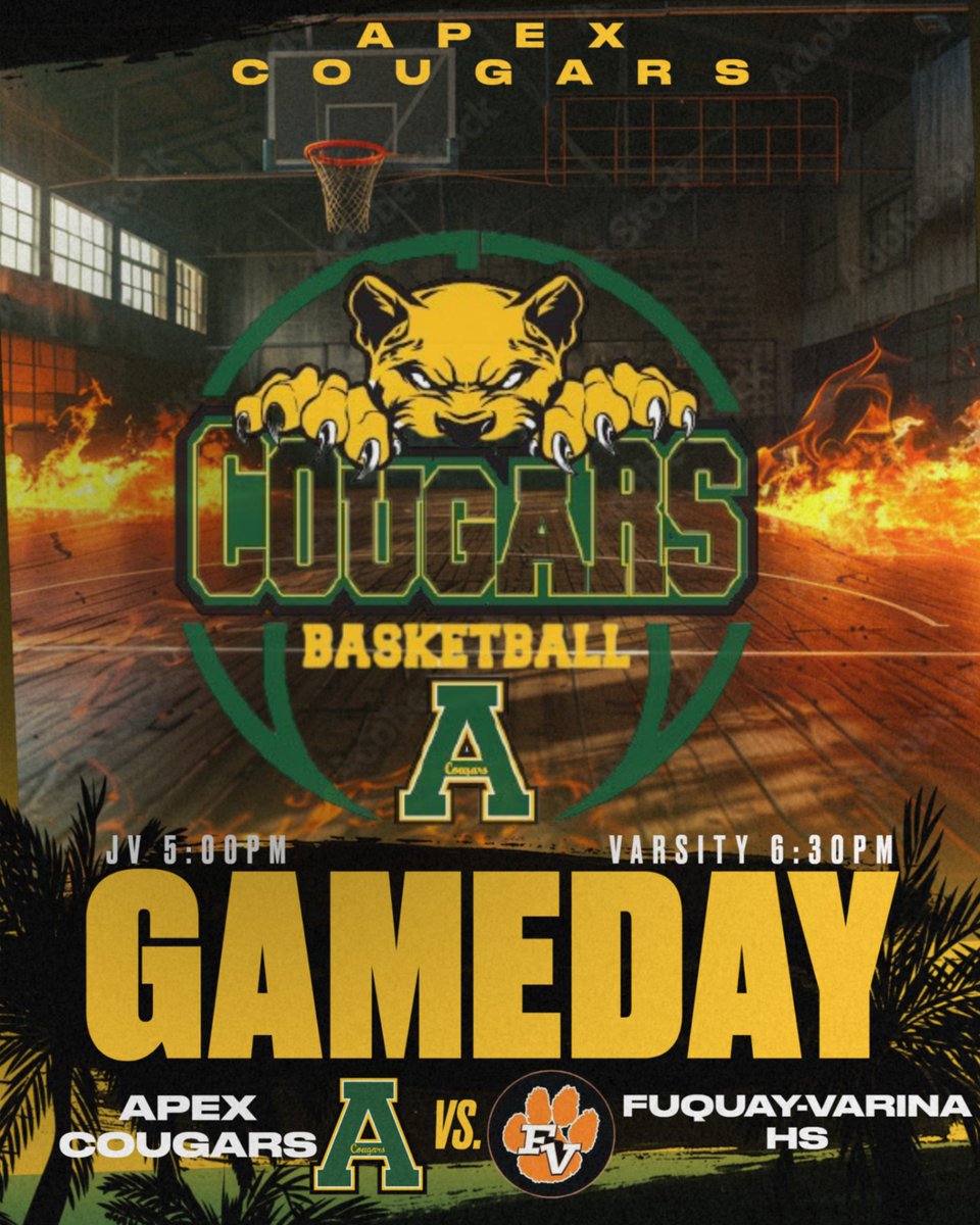 GAME DAY!! The Cougars open the season defending "The Den" against the Fuquay-Varina Bengals. Bring a friend "PACK THE DEN"!!  <a href="/ApexHighSchool/">Apex High School</a>  <a href="/apexhsathletics/">Apex Athletics</a>  <a href="/CougarsBBallAHS/">CougarsBBallAHS</a> <a href="/apexcougarclub/">Apex Cougar Club</a>