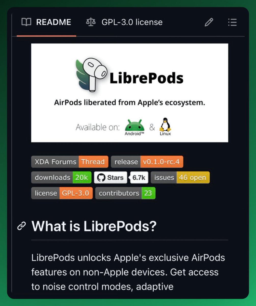 GithubProjects's tweet image. AirPods liberated from Apple&apos;s ecosystem.