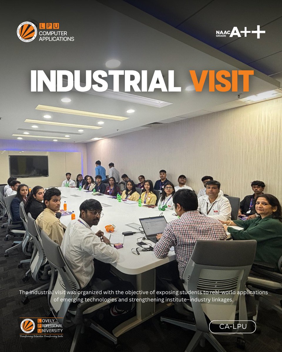 LPUComputerApp's tweet image. SCA-LPU students explored real-time Big Data applications at the IBM Campus, gaining industry insights, expert interaction, and hands-on exposure to emerging technologies.
#SCALPU #LPU #IBM #IndustrialVisit #BigData #IndustryConnect #FutureReady