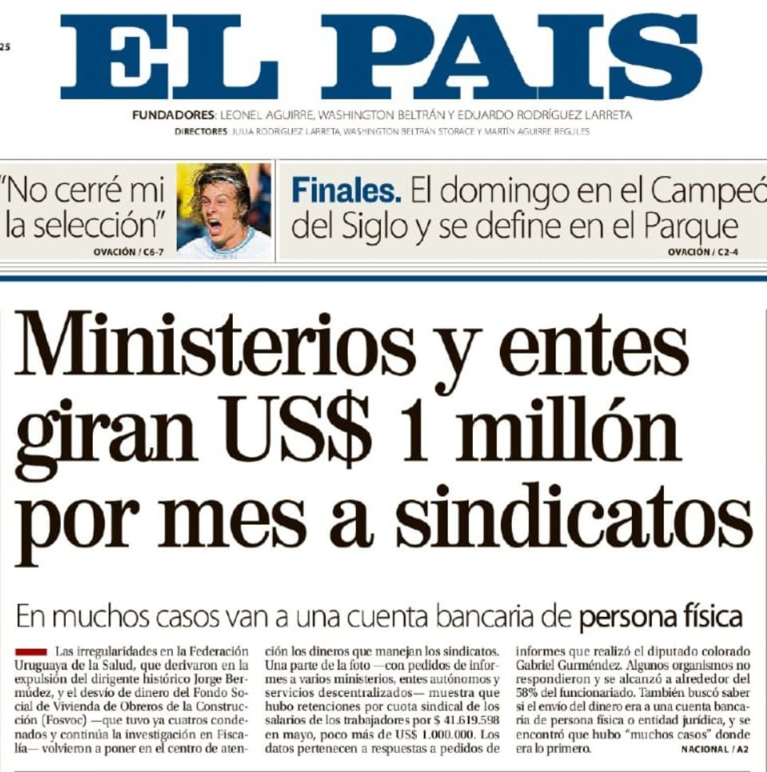 Pobre los trabajadores que están sindicalizados, la plata que le sacan (en algunos casos obligatoriamente) termina en una gran suma de dinero que seguro ni la ven, y además en varios casos termina en la cuenta de un X. No hay garantías para los trabajadores.