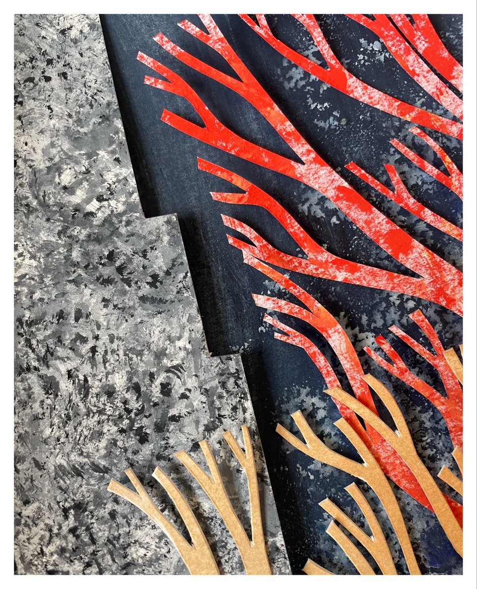 One of the great joys of collage is how playful you can be when layering forms, colours and textures. Here is a detail from one of the pieces I’m currently working on. 

#collage #process #art #artist