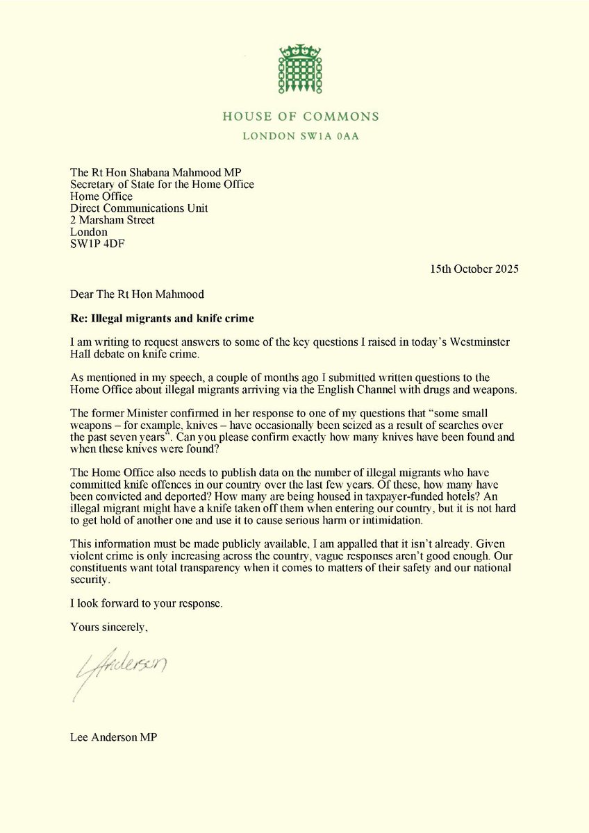More Missing Data.

Last month I wrote a letter to the Home Secretary following a vague response I received on one of my written questions around those crossing the channel with drugs and weapons. I asked exactly how many knives had been found in the possession of those crossing