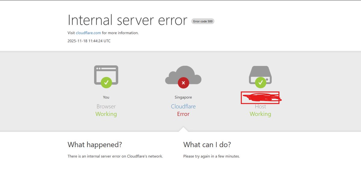 awaismaqsood91's tweet image. #Cloudflare
#CloudflareDown
#ServerError
#Error500
#InternalServerError
#WebHosting
#DevOps
#SysAdmin
#WebsiteIssues
#ServerStatus