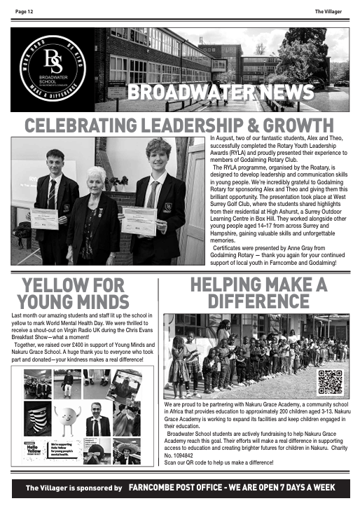 🎄Find us in the Christmas Edition of The Farncombe Villager! 🎄 <a href="/GreenshawTrust/">Greenshaw Learning Trust</a> #workhard #bekind #makeadifference