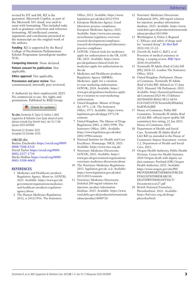 kesleeman's tweet image. Extremely informative article on drugs used in euthanasia / assisted dying / suicide. So many important questions, so few answers, and so much currently being left to secondary legislation.

spcare.bmj.com/content/early/…