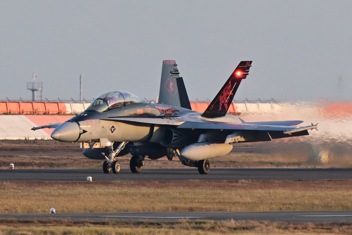 uchi_captain's tweet image. 本日は岩国基地へ

なかなか上がらずヤキモキしましたが、15時過ぎお目当ての「デビル部隊100周年記念塗装機」が上がってくれました。

寒い中待って良かった。
#アメリカ海兵隊
#岩国基地
#f18