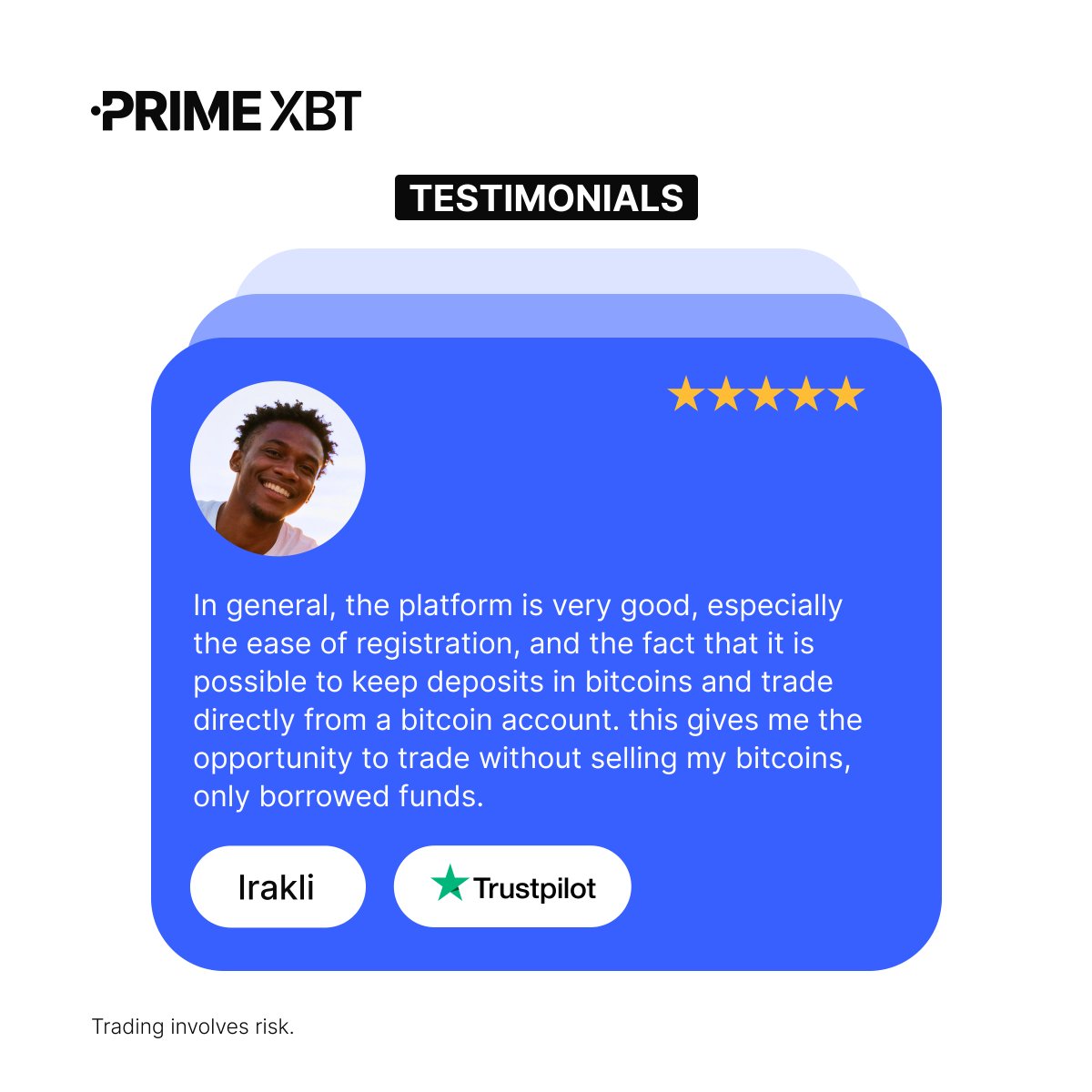 5 ⭐️ reviews keep coming in.

Traders love the simplicity, flexibility, and freedom to trade directly from Bitcoin, without selling it. 

💪🏼 Real feedback. Real results.

#PrimeXBT #EmpoweringTraders