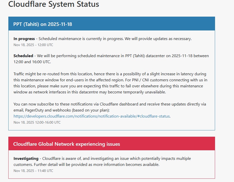 H4ckmanac's tweet image. 🚨 A global outage is affecting Cloudflare customers