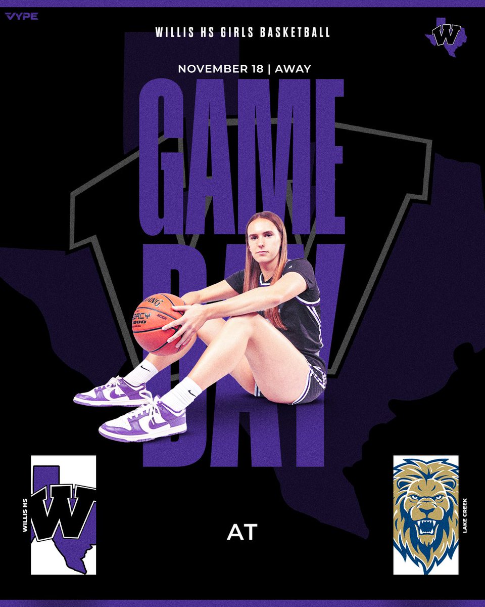 WAKE UP, IT’S GAMEDAY‼️‼️

🆚 Lake Creek
⏰ 5:6:30 pm
📍 Lake Creek HS

#IAMPURPLE
#PPND
<a href="/WillisSchools/">Willis ISD</a>