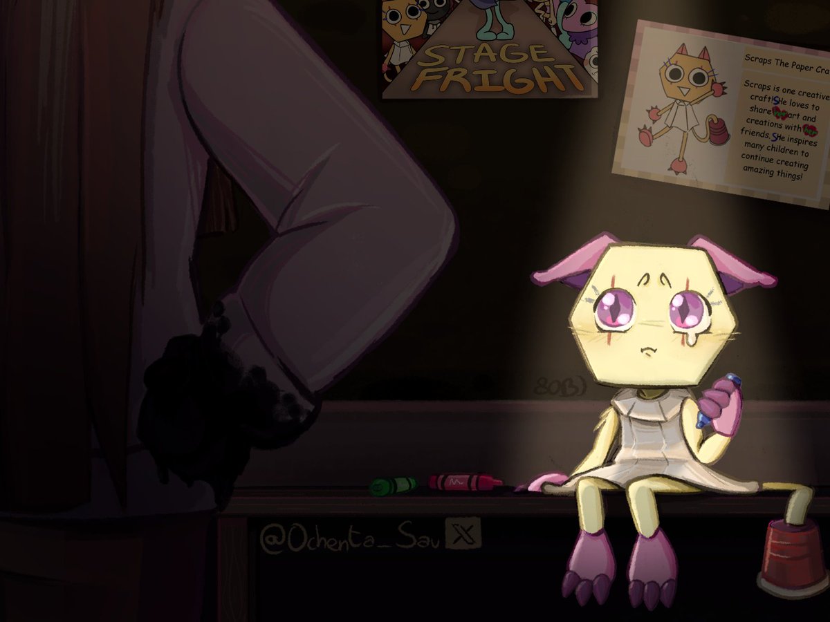 Ochenta_Sau's tweet image. A little bit of angst for this week 🥺

(Trans Scraps headcanon) - Transgender Awareness Week🏳️‍⚧️

#dandysworld #dandysworldscraps #scraps