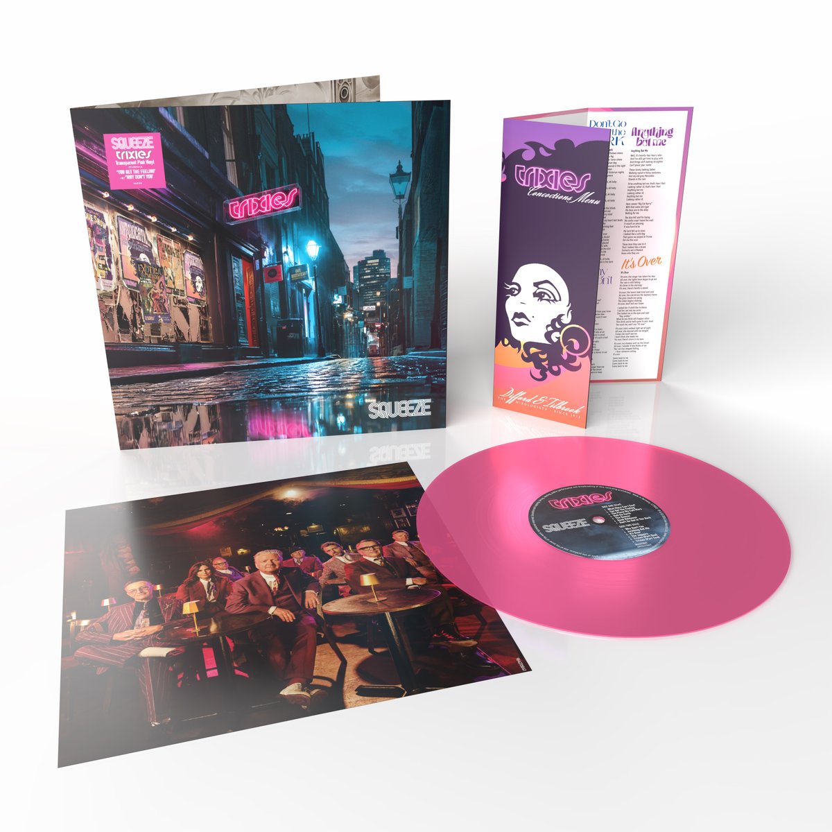 Squeezeofficial's tweet image. Trixies is available to pre-order now on black heavyweight vinyl, transparent pink vinyl, limited edition transparent red vinyl, standard CD, and an enhanced 2CD + Blu-ray edition with the original album demos and the new album mixed in Dolby Atmos
squeeze.lnk.to/Trixies