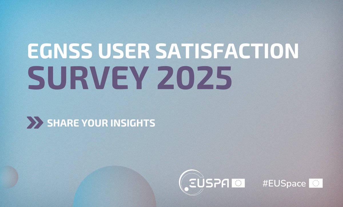ESSPSAS's tweet image. 📢 The 2025 #EGNOS User Satisfaction Survey is open!

#EUSPA and #ESSP, the EGNOS Service Provider, are gathering user feedback to keep improving service performance and support.

Your opinion matters 👇
 👉 ec.europa.eu/eusurvey/runne…

#EUSpace #GNSS #SatelliteNavigation