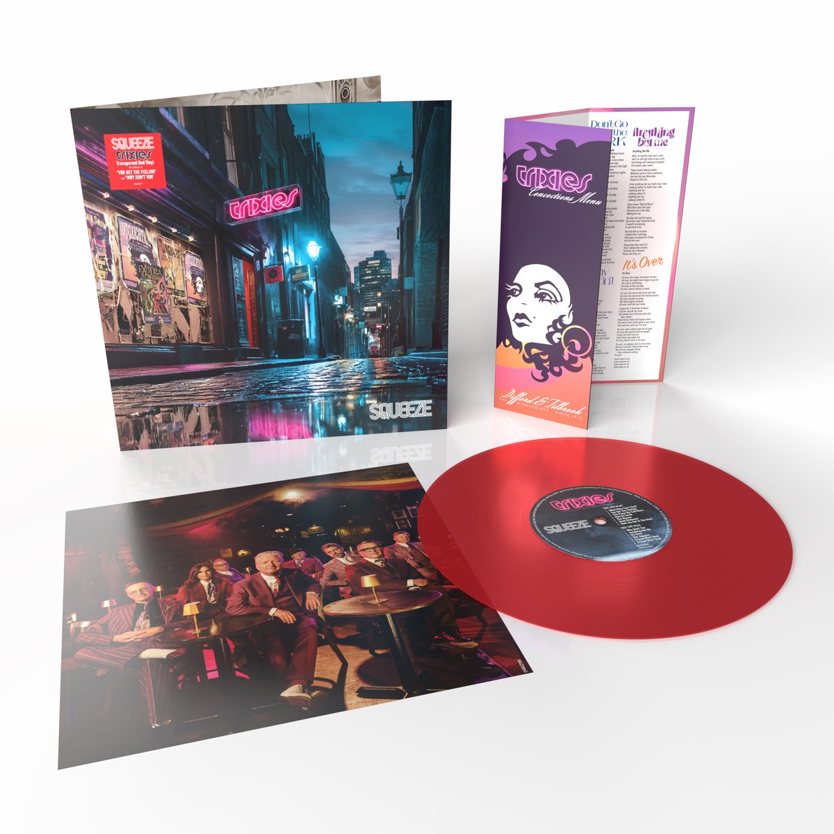 Squeezeofficial's tweet image. Trixies is available to pre-order now on black heavyweight vinyl, transparent pink vinyl, limited edition transparent red vinyl, standard CD, and an enhanced 2CD + Blu-ray edition with the original album demos and the new album mixed in Dolby Atmos
squeeze.lnk.to/Trixies