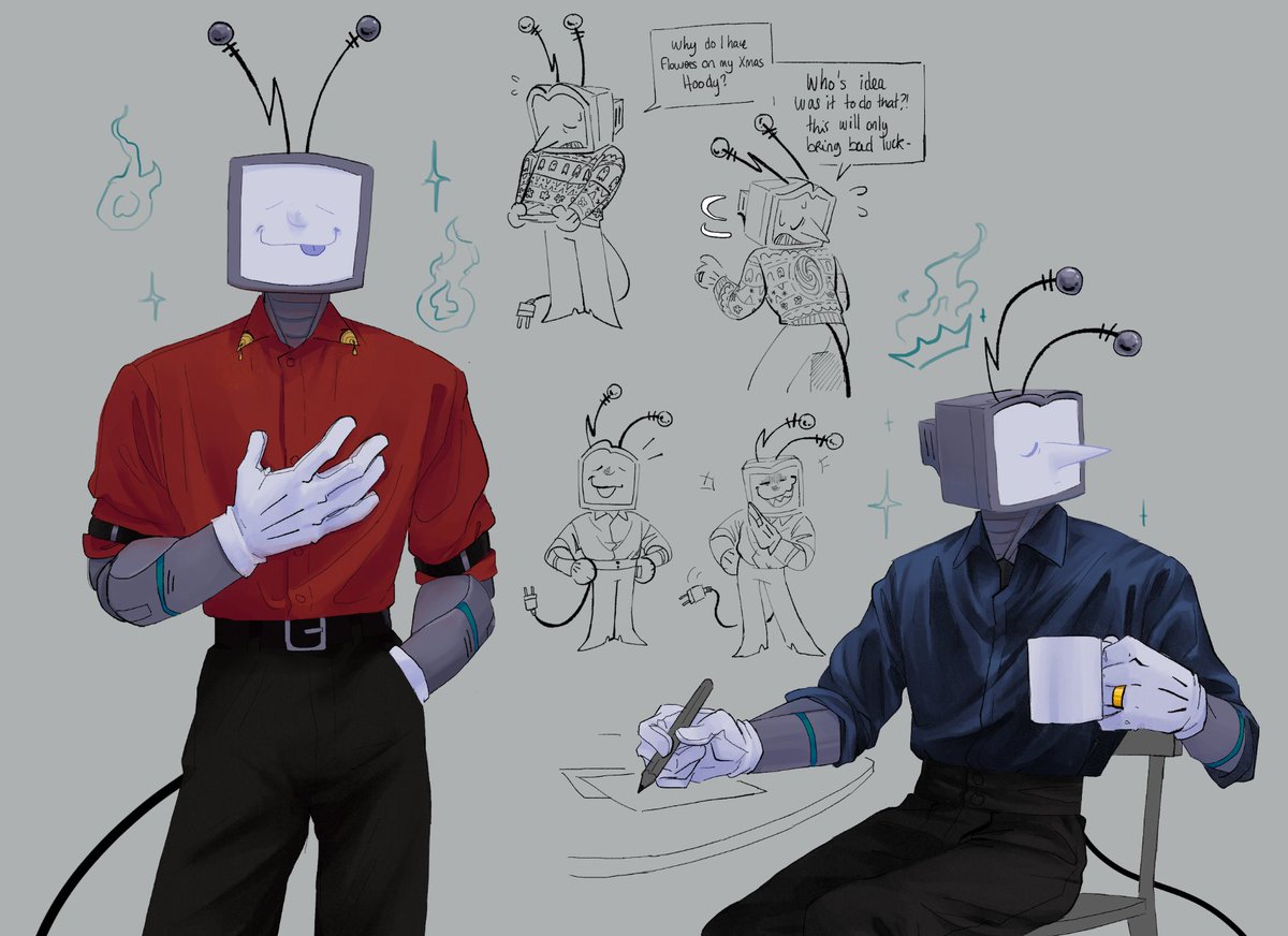 Lexumpy's tweet image. I euhm... yes, have this idiot because I was trying some outfits for when he&apos;s just chilling. I&apos;ll make the xmas hoodie later :)
Spamton is next on that outfits thingy
#tenna #deltaruneAU #horrorshowAU #tennaDeltarune