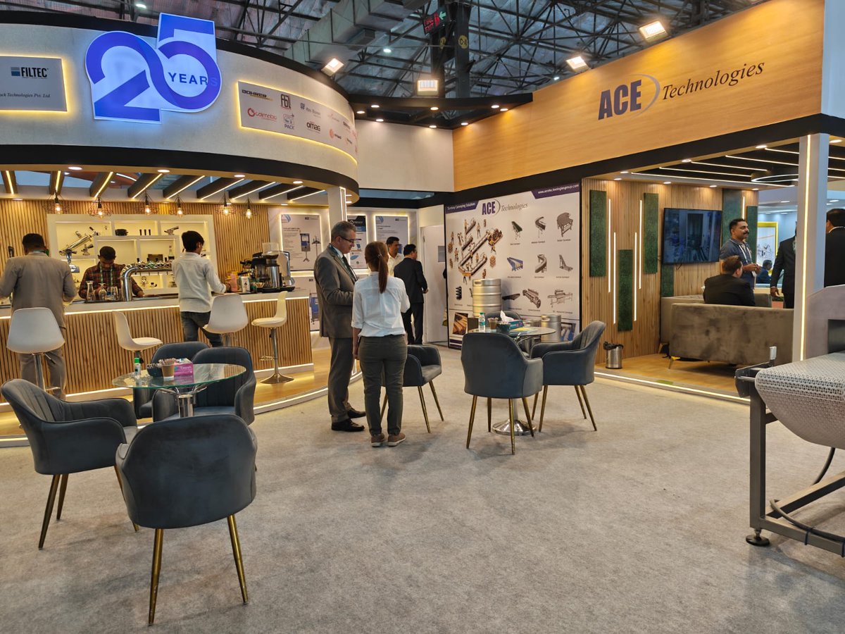 WhatPackaging's tweet image. ACE Technologies Group showcased its full F&amp;amp;B portfolio at PackMach Asia &amp;amp; @DrinkTechnology India. The highlight was the announcement of its new Baroda manufacturing facility and a dedicated R&amp;amp;D centre in Vasai. 

#FMCG #Manufacturing