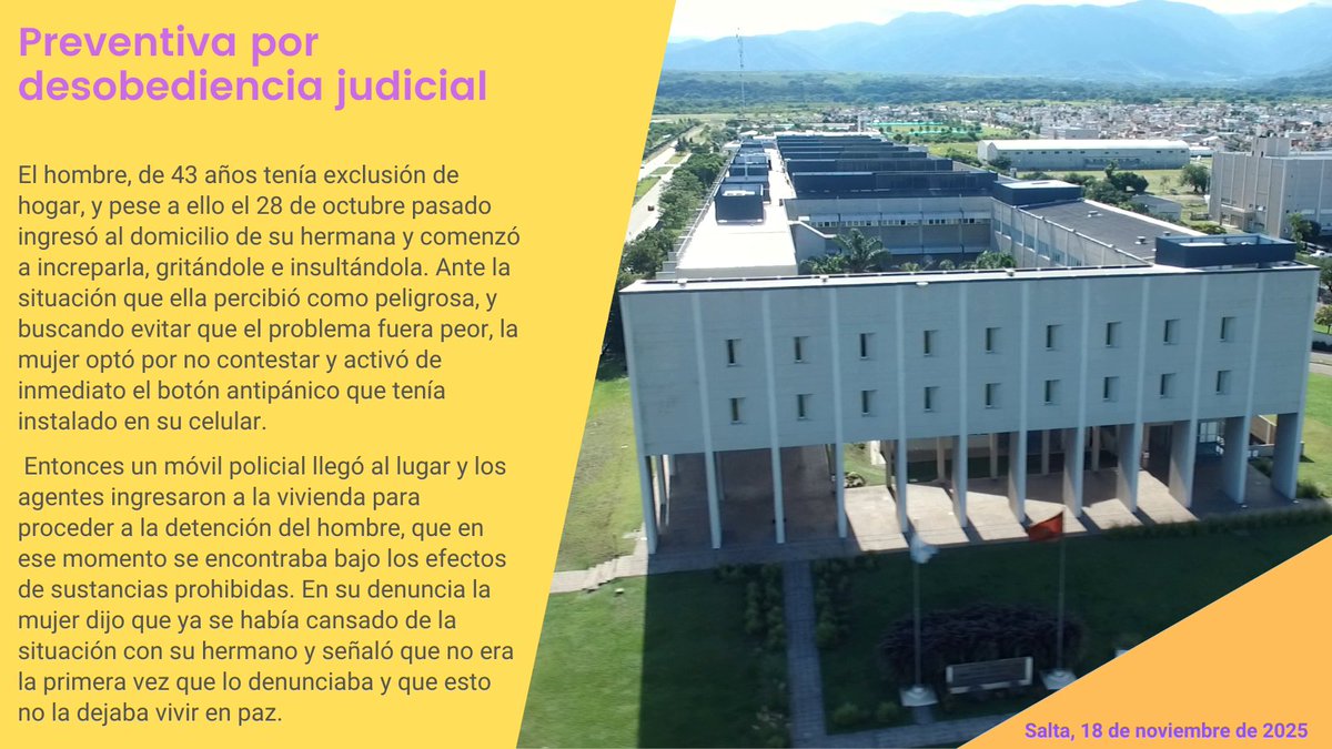 Preventiva por desobediencia judicial #Salta #Justicia  justiciasalta.gov.ar/es/prensa-deta… a través de <a href="/prensaju/">Poder Judicial Salta</a>