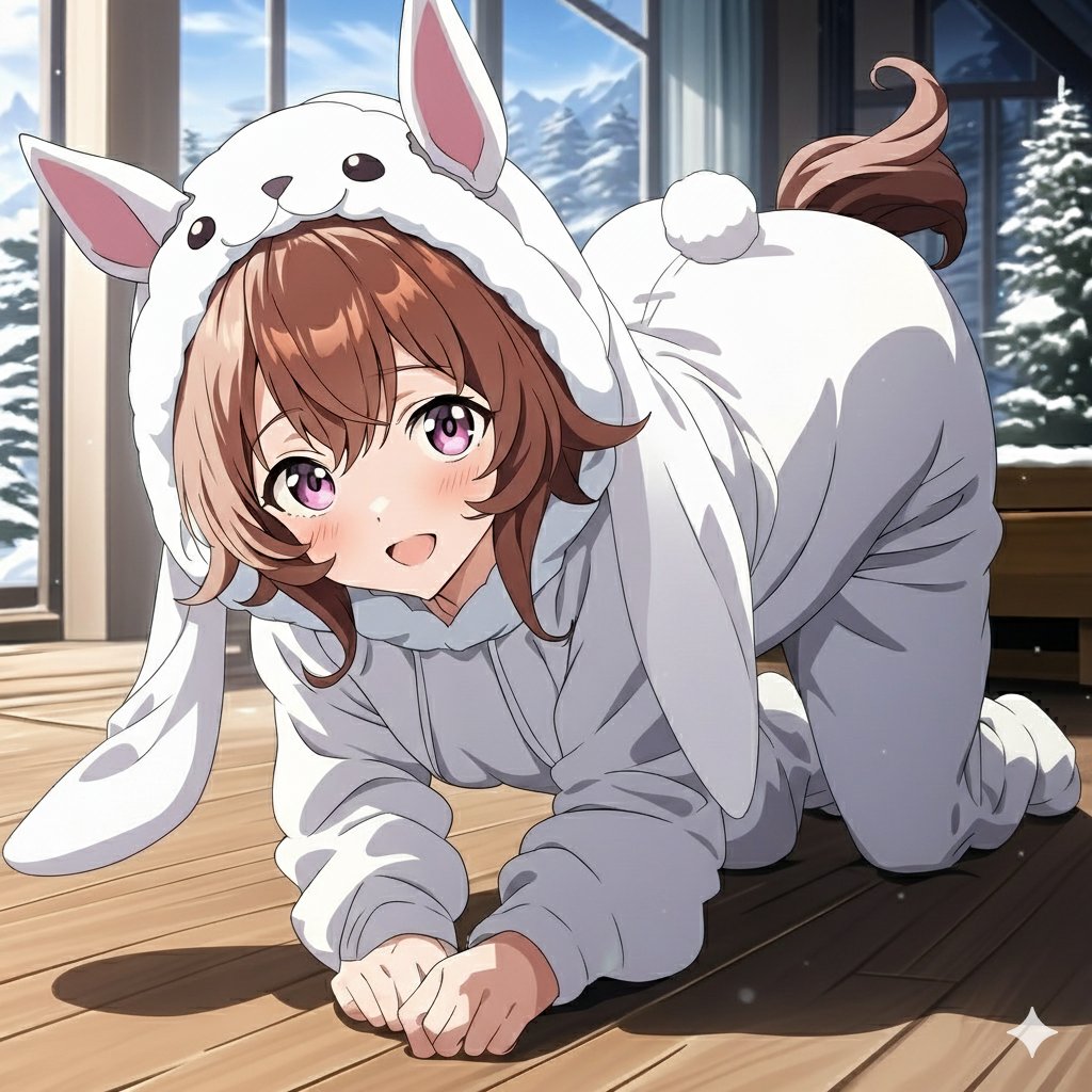 カレンチャン様 今日のカレンチャン】 なんとなく、うさぎ(風？)の着ぐるみを着て