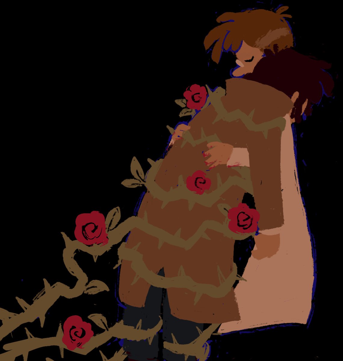 amanitaV1rosa's tweet image. when my friend gets stuck in a rose bush but instead of helping i hugged him and ouch my hands are now bloody ouch