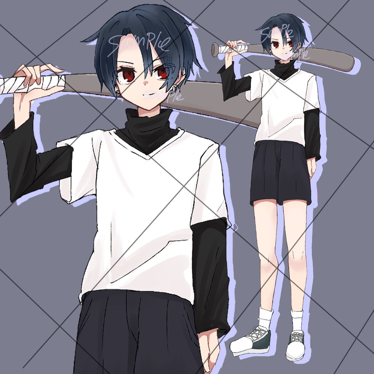 syano__'s tweet photo. 少年とバット　adpt (¥2,500) | SKIMA（スキマ）
#SKIMA #opt販売　#少年
 https://t.co/LBzHqrwTdS https://t.co/HVLGSpW41x