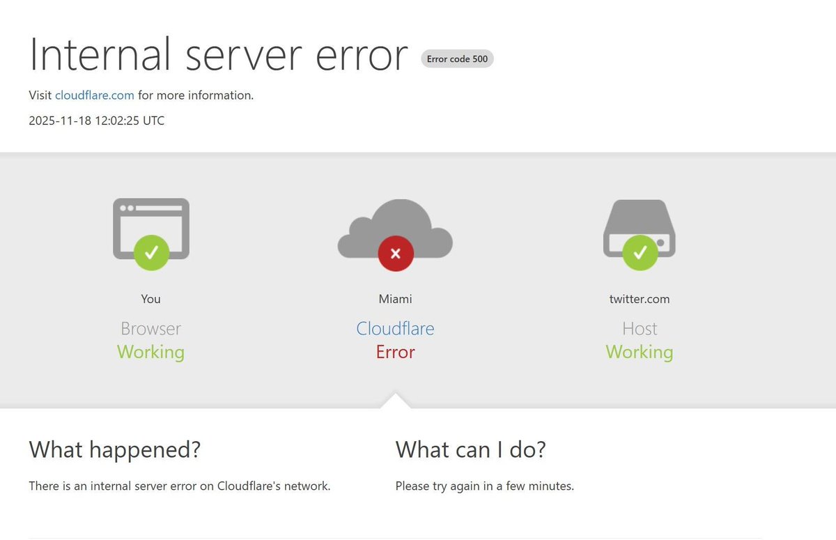 sergiecode's tweet image. 👀¡Volvió Twitter!
😐Cloudfare se cayó y es la primera vez que no me puedo quejar por Twitter de que algo se caiga 🤣

🤔¿Qué está pasando que todas las semanas se cae una nube? Esto de vibecodear en los deploys creo que no funciona chicos!