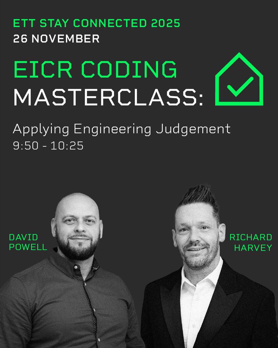 ⚡ Unsure about classification codes? Join our CPD Breakout Session with experts, David Powell &amp; Richard Harvey. We’ll be exhibiting and speaking at the ETT's 'Stay Connected' event next Wednesday. Details below:
⏰ 9:50 - 10:25
📍The Ghost House

ow.ly/iamg50XtlNq
