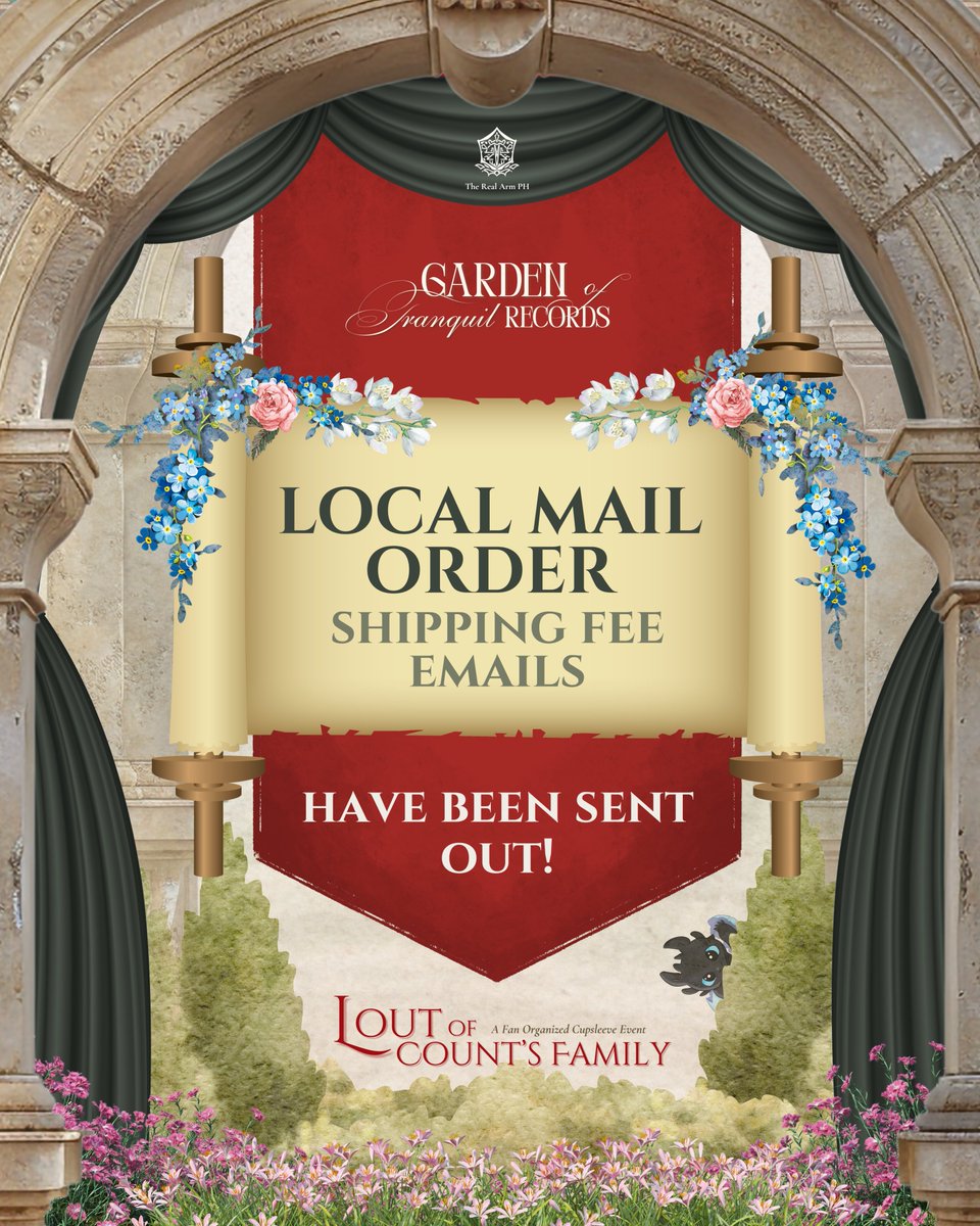 For our dearest local citizens,
Please do note that all Local Mail Order shipping fee emails have been sent out. Please check your inbox and spam folder for the email~

#LCFCupsleeveEvent
#LCF_GardenOfTranquilRecords
#LoutofCountsFamily