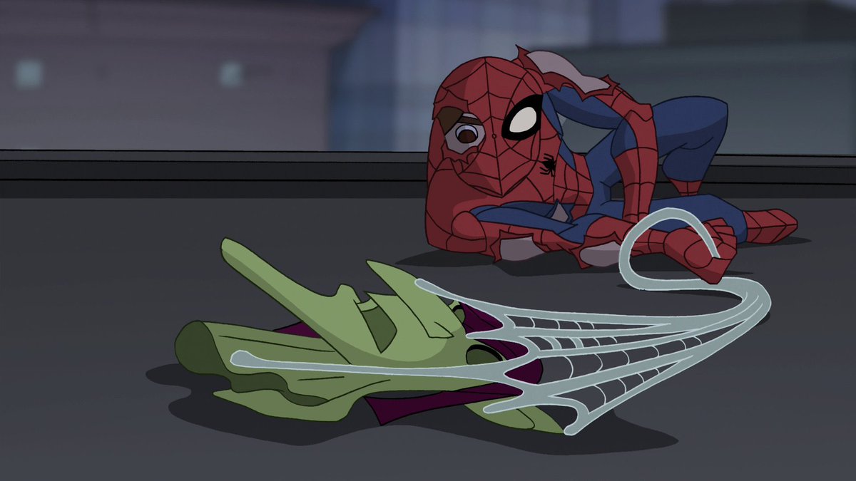 worldsfinest's tweet image. The series finale of The Spectacular Spider-Man, &quot;The Final Curtain,&quot; aired on this day (Nov. 18) in 2008. The acclaimed cartoon goes out swinging as Spider-Man and the Green Goblin battle it out in this thrilling final adventure! #SpecSpidey #TheSpectacularSpiderMan #SpiderMan