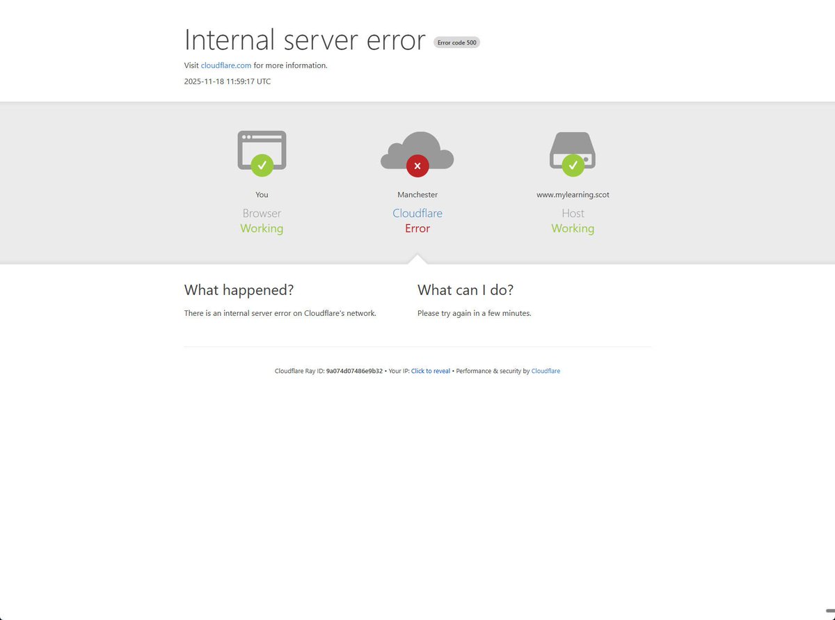 Cloudflare has gone for lunch. I've never seen this happen before.