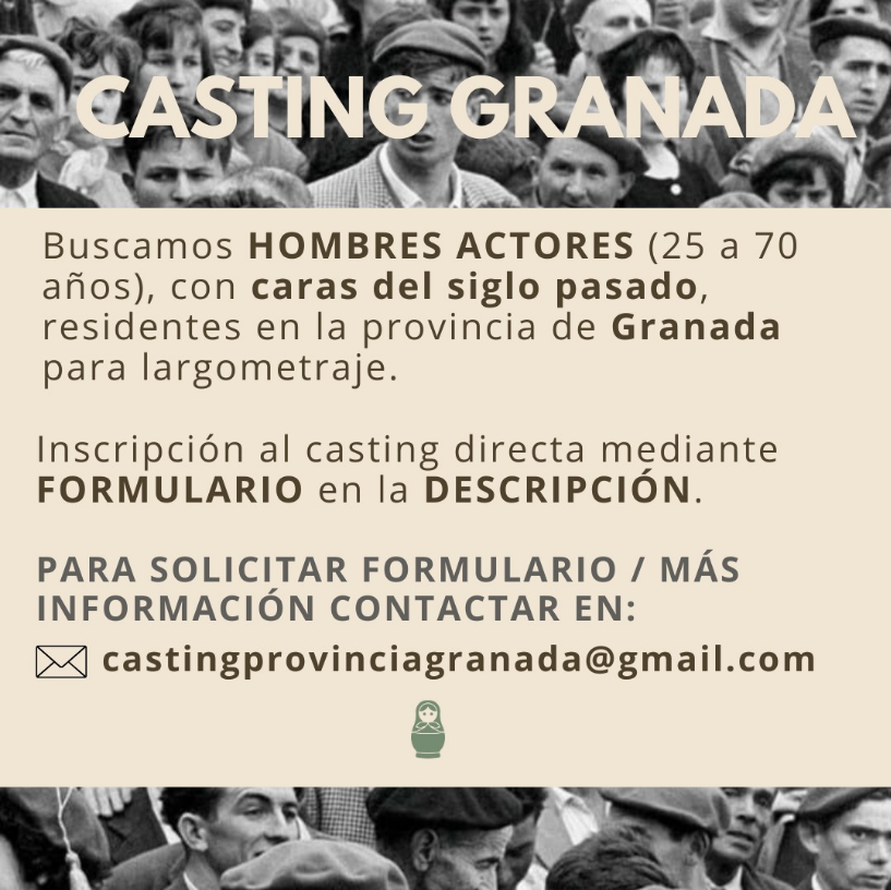 CASTING en #GRANADA!
👉 Casting presencial en Granada
👉 Para película nacional
👉 Rodaje en 2026
▶️ INSCRIPCIÓN: forms.gle/NZFsaZ4upexKmc…

#Granadaescenariodecine