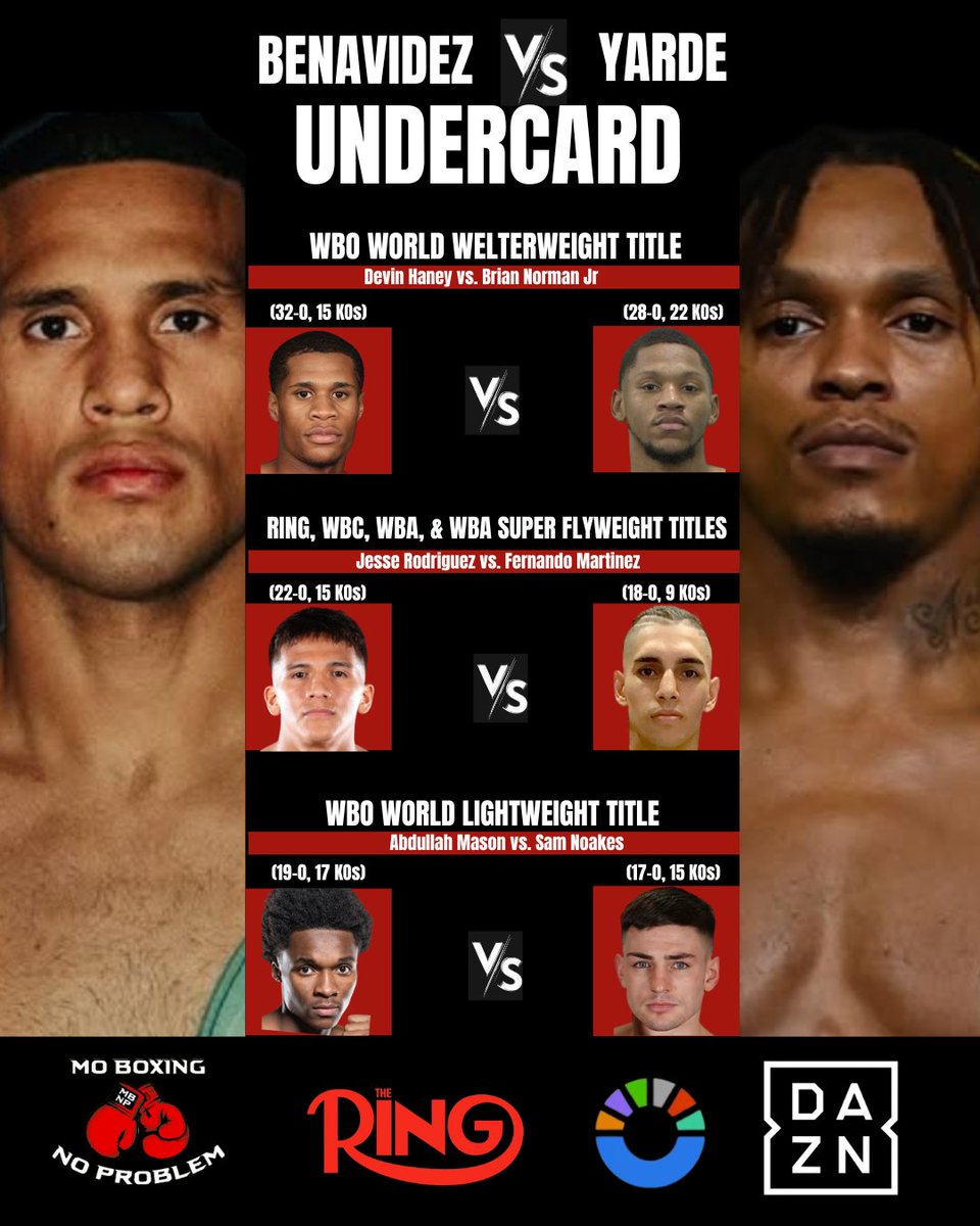 MoBoxingNP's tweet image. These are the main undercard fights building to the main event of Benavidez-Yarde. 🥊