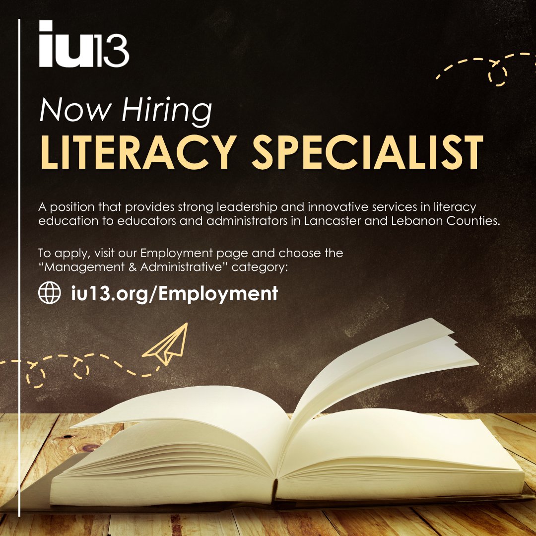📢 IU13 is hiring! We're looking for experts in structured literacy for two roles:
📚 Literacy Specialist (year-round)
🍎 Reading Specialist/Math Instructor (school-year)
Apply now: hubs.li/Q03SdKS80