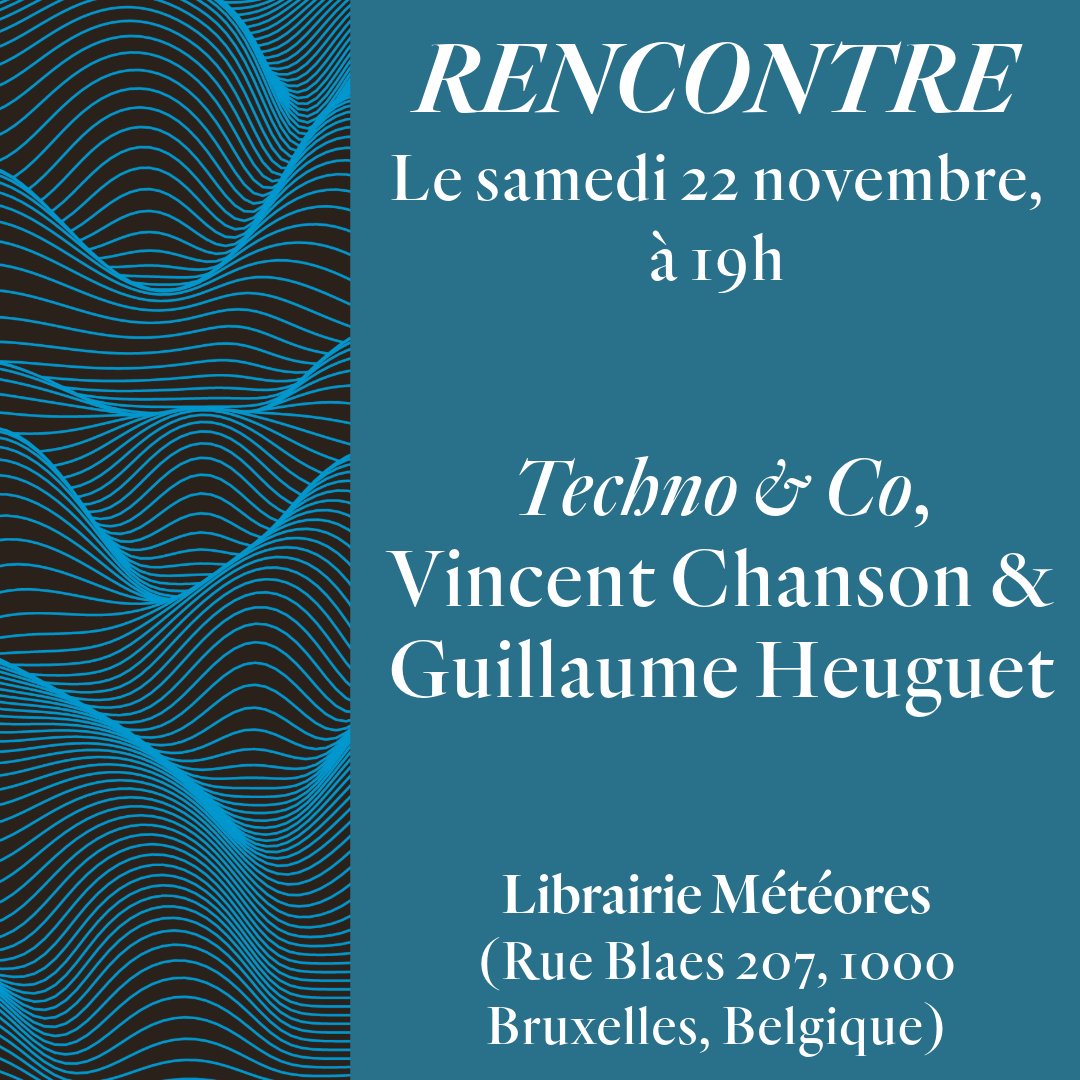 🤩🎤 Rencontre avec Vincent Chanson (<a href="/SoleilSans/">Éditions Sans soleil</a>) et Guillaume Heuguet (<a href="/G_Heuguet/">Guillaume Heuguet</a> / <a href="/AudimatEditions/">Audimat Editions</a>)

🗓️ Ce samedi 22 novembre, à 19h

📍 À la Librairie Météores (Rue Blaes 207, 1000 Bruxelles, Belgique)